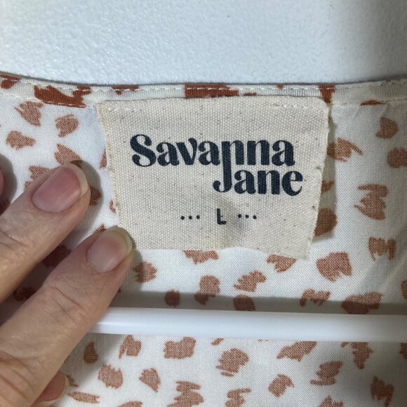 Womens Savanna Jane Floral Embroidered V Neck Tunic Top L Bell Sleeve - Picture 6 of 9